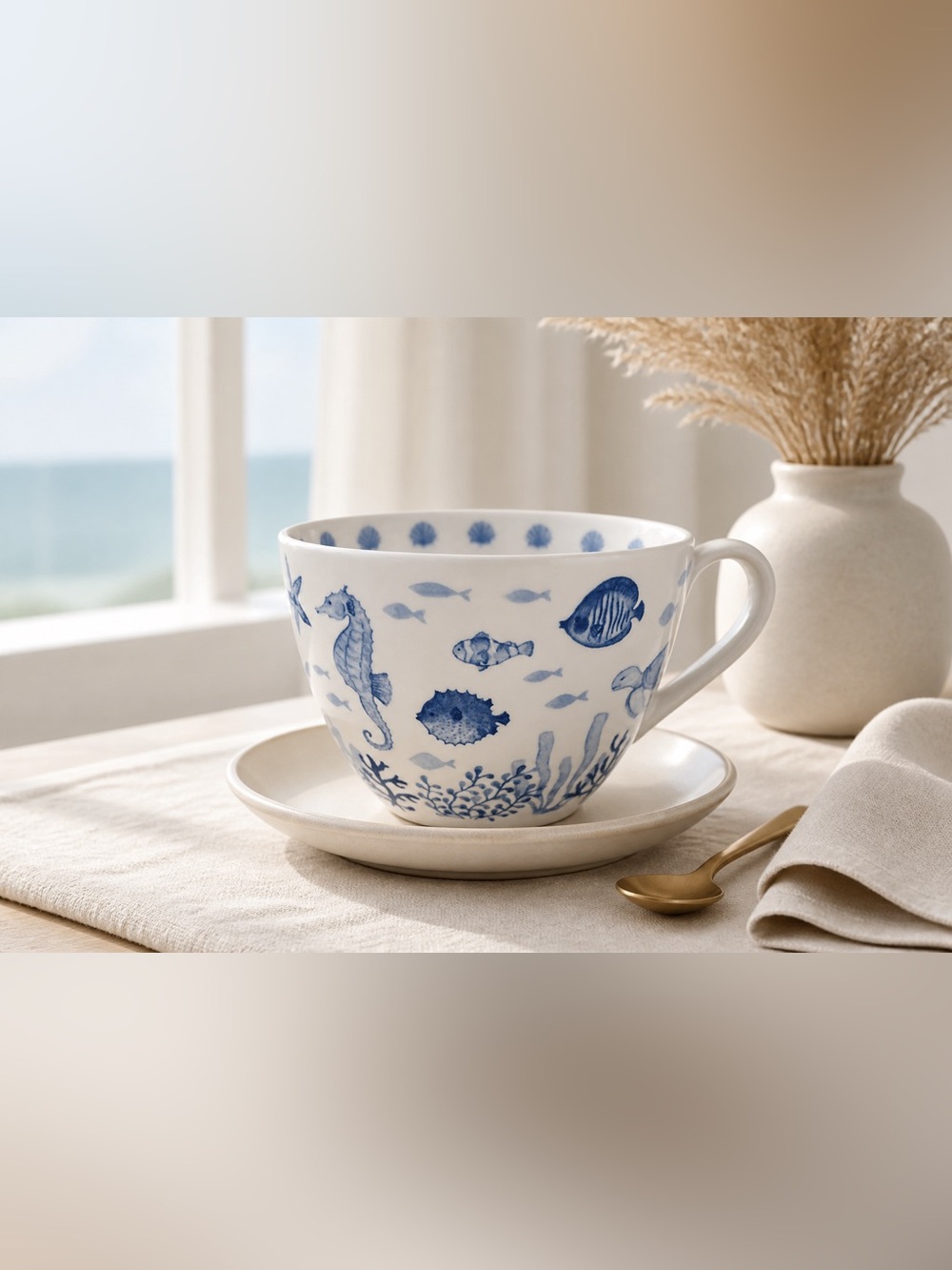 Portobello By Design Bone China Ocean Sea Life Ceramic Mug